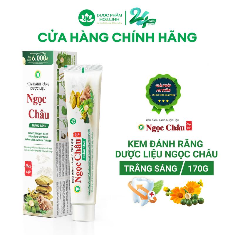 Kem đánh răng dược liệu Ngọc Châu Trắng sáng 170g
