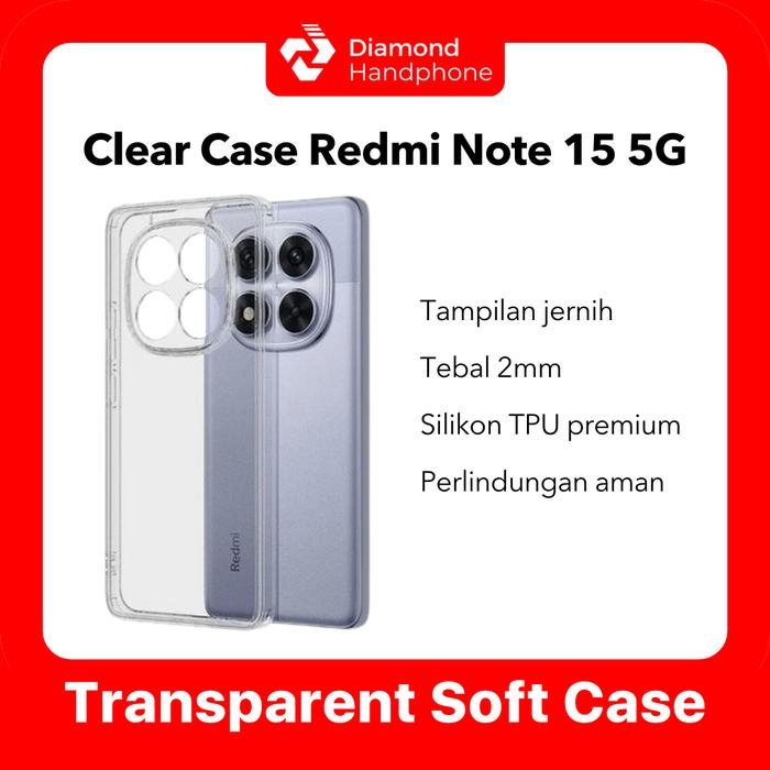 Gambar Case Xiaomi Redmi Note 15 5G Transparent Bening Anti Kuning Airbag TPU Silikon dari Diamond Handphone Bali Kota Denpasar Tokopedia