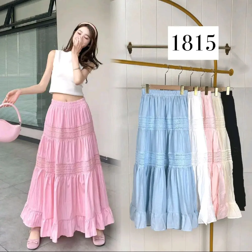 Safriani lhokseumawe Rok katbol 95cm 8/8 bkk katun quality premium free size wanita kekinian Dewasa Katun