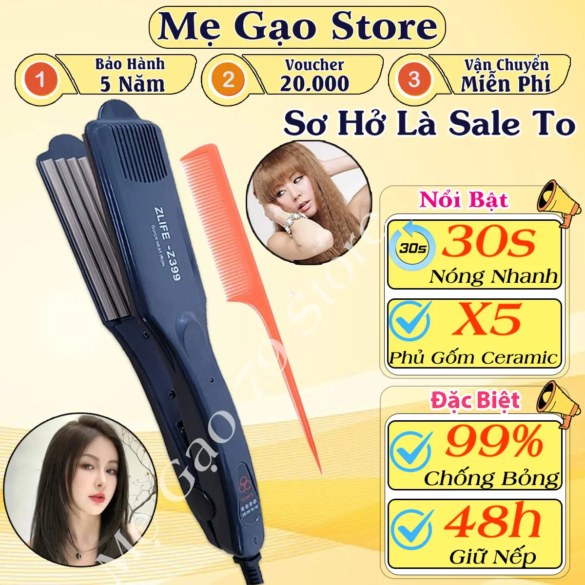 Máy Dập Phồng Chân Tóc, Máy Dập Xù Z399, Máy Uốn Ép Tóc, Máy Bấm Xù, Bấm Mè Tạo Kiểu Tóc Làm Phồng Chân Tóc Bản To Cao Cấp