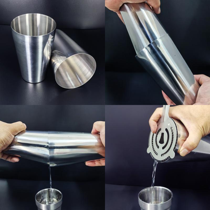 Product Introduction of 【Giao hàng trong nước】Bộ Bình Lắc Cocktail, 11 Cái, 750ml Và 600ml, Thép Không Gỉ, Dụng Cụ Bar Bartender, Có Giá Chân Đế Trong Suốt / Đen 36