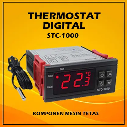 Thermostat Termostat Digital STC-1000 Label Silver PREMIUM Mesin Tetas Telur Full Otomatis STC1000