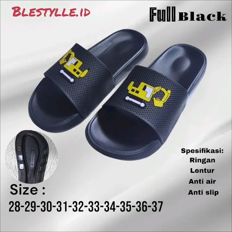 Sandal Anak-Anak Jelly Baim Tanpa Lem Black Laki-Laki Perempuan Perempuan Umur 2-12 Tahun Kaki Fashion 6
