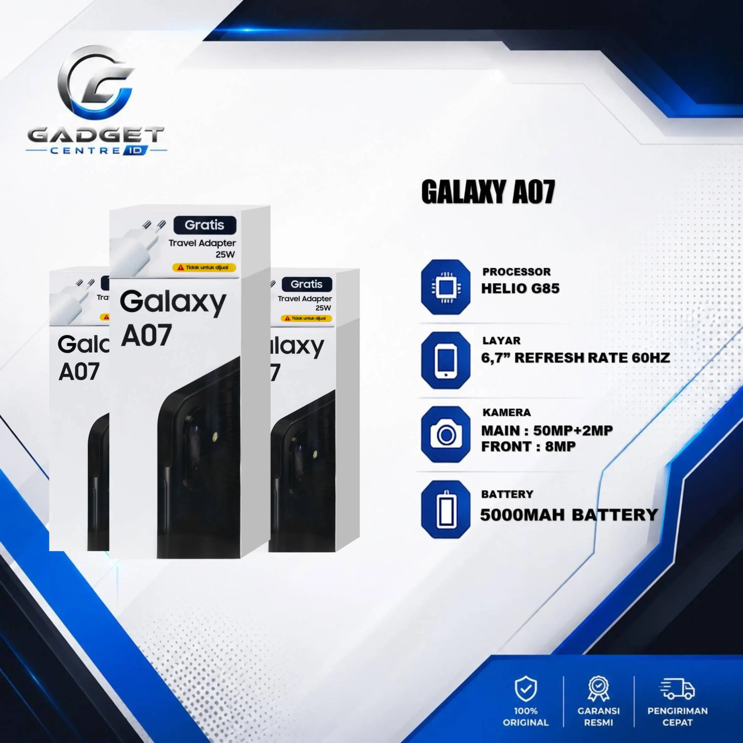 [ LIVE EXTRA ] SAMSUNG GALAXY A07 ( 4GB/64GB ) GARANSI RESMI INDONESIA | HELIO G99 | 6,7 INCH PLS LCD | 5000MAH BATTERY | 25W FAST CHARGING | 50MP CAMERA | FHD |