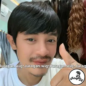 Wig Pria Pendek Rambut Palsu Cwo model korea Ukuran Sedang