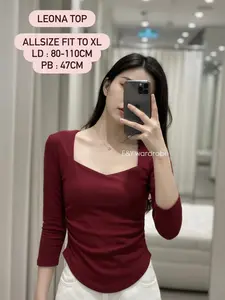 F&Y - Leona Top Basic Minimalis Lengan 7/8 - Baju Wanita Korean Fashion - Atasan Wanita (940)