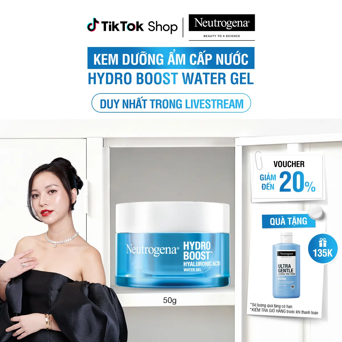 Kem Dưỡng Cấp Ẩm Neutrogena Hydro Boost Hyaluronic Acid Water Gel 50G