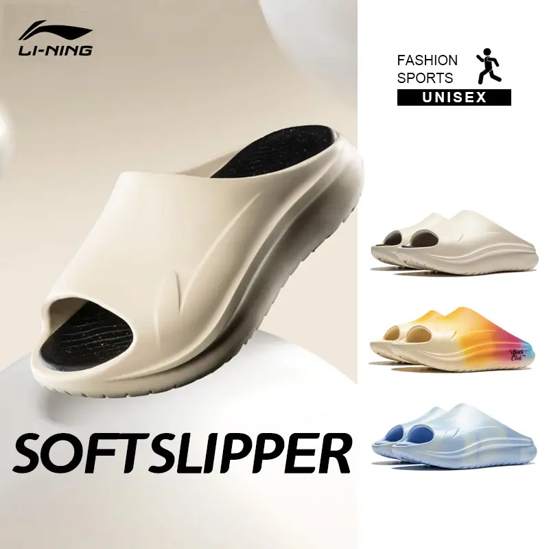 LI-NING SOFT SLIPPER Unisex Simple Lightweight Stylish Sports Sandals AGAU003 Legit Official Store