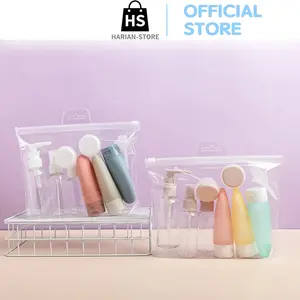 Botol Travel Kit isi 10pcs H1081 Perlengkapan Lotion Sabun Skincare Praktis Wadah Isi Ulang Mudah Dibawa