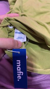 Product Review of Mafie. RAINAH Top Mock Neck Sleeves Side Ruched Slim-Fitting Basic Cotton Plain Spandex Fabric Full Length Womenswear Essential from 🦋**z 0