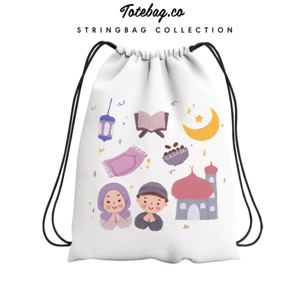 Totebag.co - Tas Hampers Goodiebag Ramadhan Lebaran Lucu Murah Bahan Blacu Warna Putih
