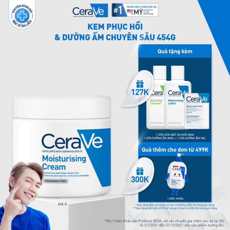 [DEAL ĐẶC BIỆT] Kem dưỡng ẩm dành cho da khô Cerave Moisturizing Cream 454g. Kem dưỡng giúp phục hồi chuyên sâu, giữ da ẩm mịn suốt 48 giờ, không gây bí da. DÙNG ĐƯỢC CHO DA MẶT VÀ CƠ THỂ_Chăm sóc da_Kem & Sữa dưỡng thể_Skincare cho Nam và Nữ
