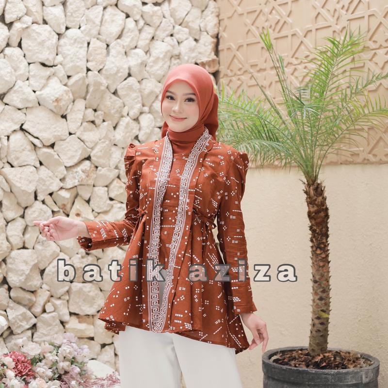 Product Introduction of Atasan Batik Modern Wanita Kutubaru Modern Wanita Blus Kutubaru Rinjani by Batik Aziza 33