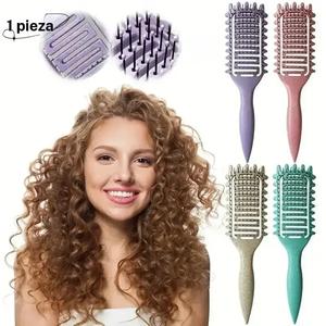 Peine antiestático, 1 unidad Peine para masaje del cuero cabelludo, Herramienta para desenredar y estilizar cabello rizado, Peine para peinado sin calor para mujeres y hombres
