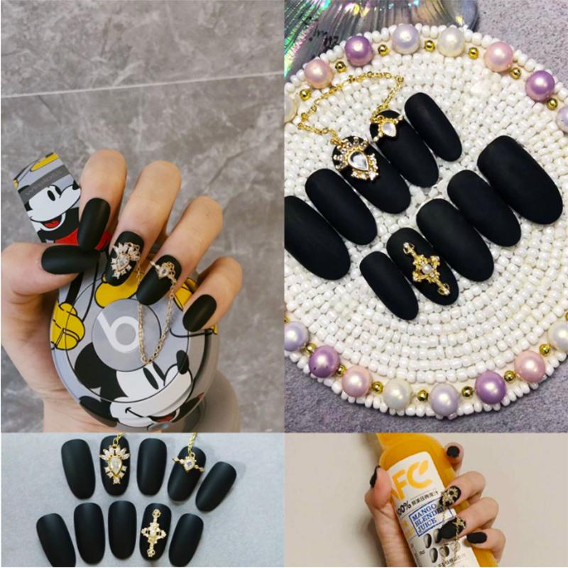 Product Introduction of 2025 pure hand-worn nails, 100 different styles of nails, random blind box, M size, affordable, many styles, fashionable nail stickers. 11