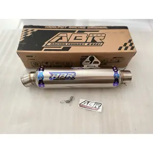 Slincer knalpot abr racing exhaust bulat Jenong emblem blue pakai list grade B limited  original