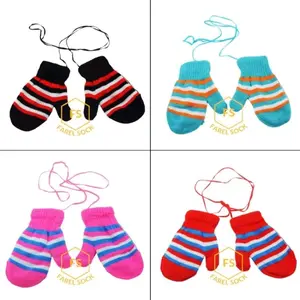 Paket 12 Pasang Random Warna Sarung Tanggan Fingerless Rajut Wool Anak Winter Musin Dinggin 1-5 Tahun Tangan