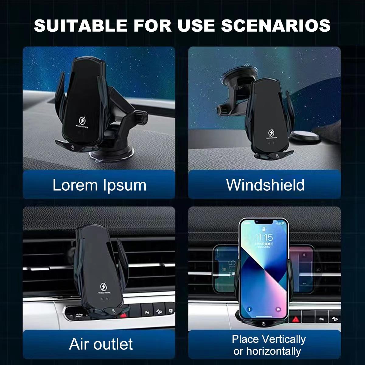 Newest upgrated version smart sensor car wireless charger car mount su