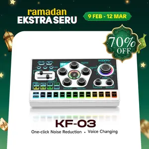 {COD} Koorfly KF03 Sound Card RGB Terbaru 12 Efek LED 48V Pro Recording 4 DIY Efek Suara untuk Alat Musik & Mikrofon Audio Live Stream Karaoke Laptop