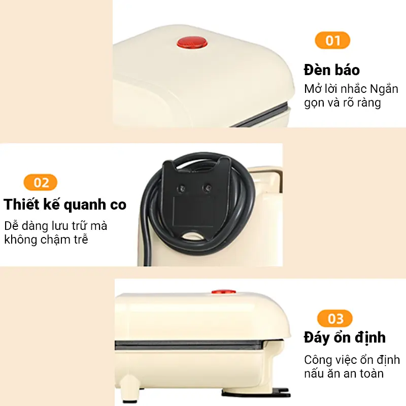 Máy Nướng Bánh Mì Sandwich Kẹp Làm Nóng 2 Mặt Rán Trứng Làm Đồ Ăn Sáng Nhanh Chóng Tiện Lợi máy nướng bánh mỳ 4