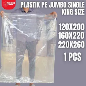 Promo Guncang Plastik Pe Kasur Super Jumbo 120X200 160X220 220X260 Plastik Pembungkus Kasur Single Queen King Size Pasti Ori