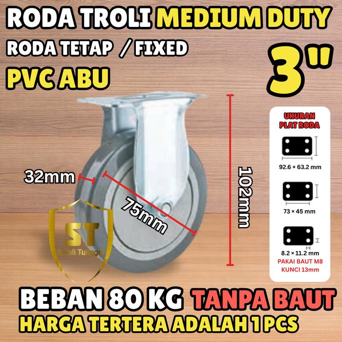 Jual RODA TROLLEY TROLI TPR 3