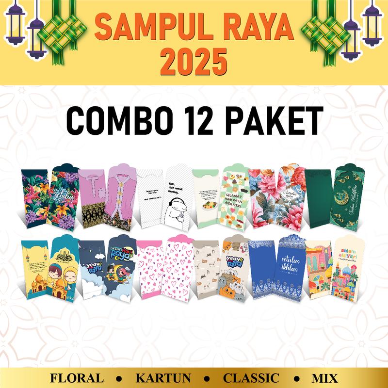SAMPUL RAYA COMBO 2025 l 12 PAKET l 12 DESIGN - TikTok Shop Malaysia