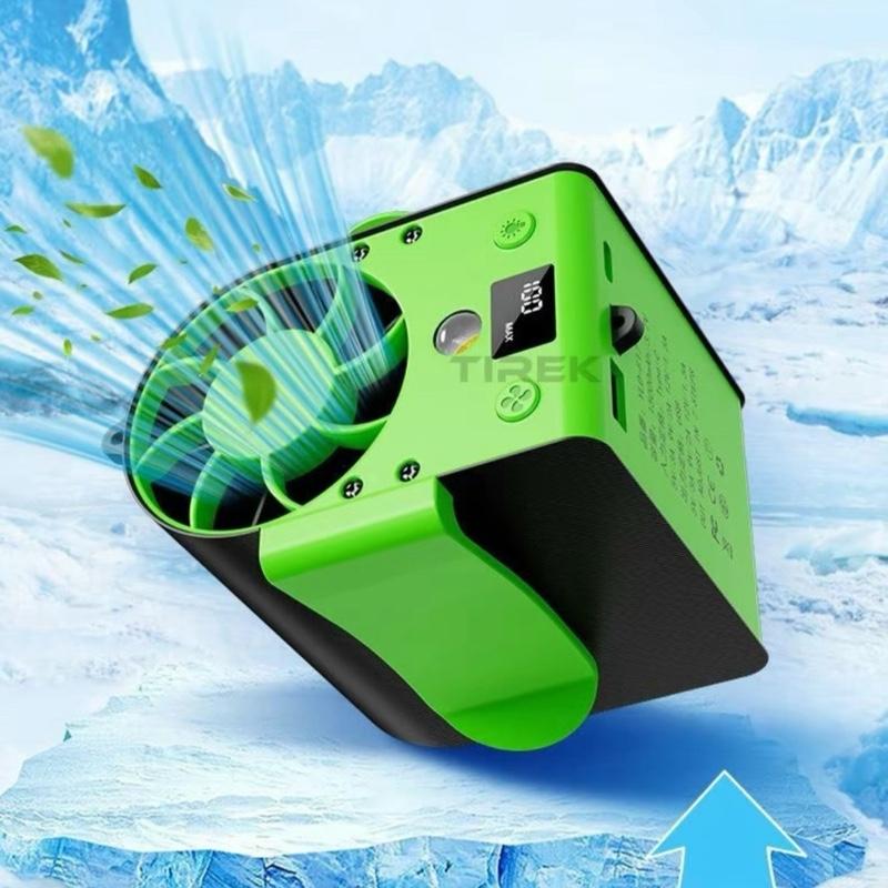 Quạt MINI đeo thắt lưng F17 dung lượng pin 15000MAH ,quạt 7 cấp độ gió động cơ không chổi than quạt làm mát lưng sạc dự phòng tích hợp đèn pin