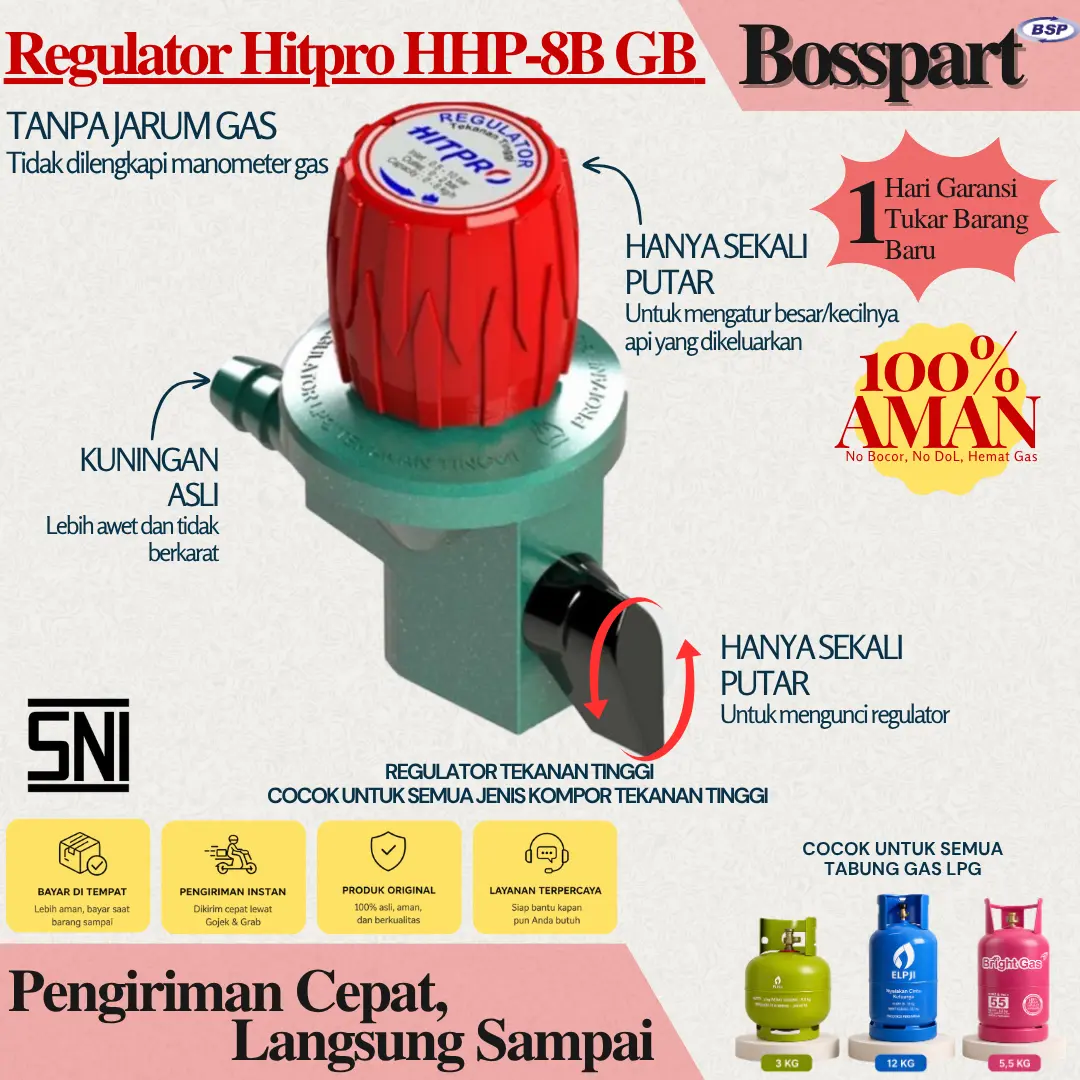 Regulator Gas Tekanan Tinggi Hitpro - HHP 8B GB