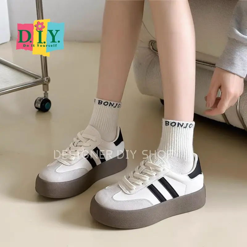 Sepatu Sneakers Wanita Premium Classic Trendy Lighweight K-1 [DIY] Shoes,  Casual Off-white
