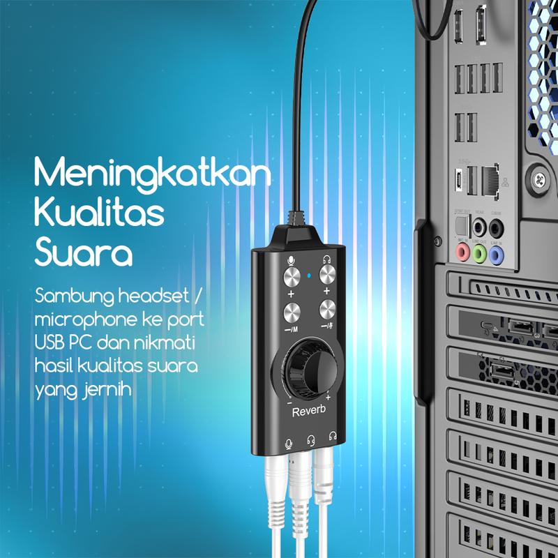 Bonkyo V8S SoundCard Bluetooth Audio USB Eksternal dengan 18 Efek Suara & 112 Kualitas Suara Elektronik untuk Karaoke dan Gaming Bonkyo V8S SoundCard Bluetooth Audio USB Eksternal dengan 18 Efek Suara & 112 Kualitas Suara Elektronik untuk Karaoke dan Gaming