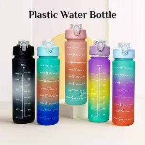 BOTOL MINUM VIRAL 900 ML/BOTOL MINUM GTRADASI 900ML botol  minum Sedotan Tali Bottles Kitchenware Water