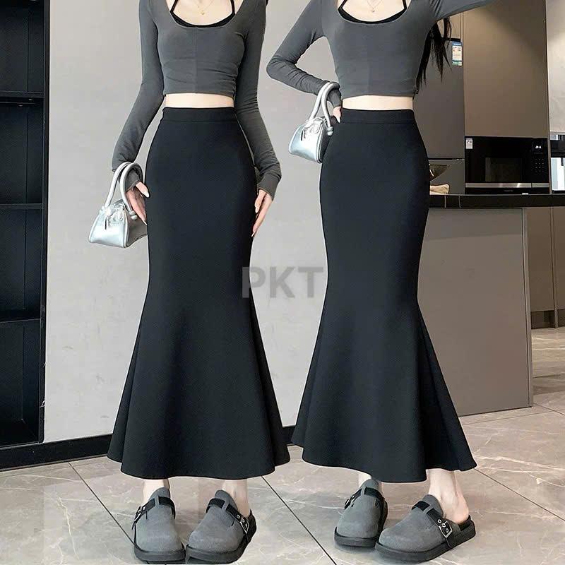Chân Váy Đuôi Cá Umi Co Dãn Dáng Dài Ôm Body Quyến Rũ - Đen