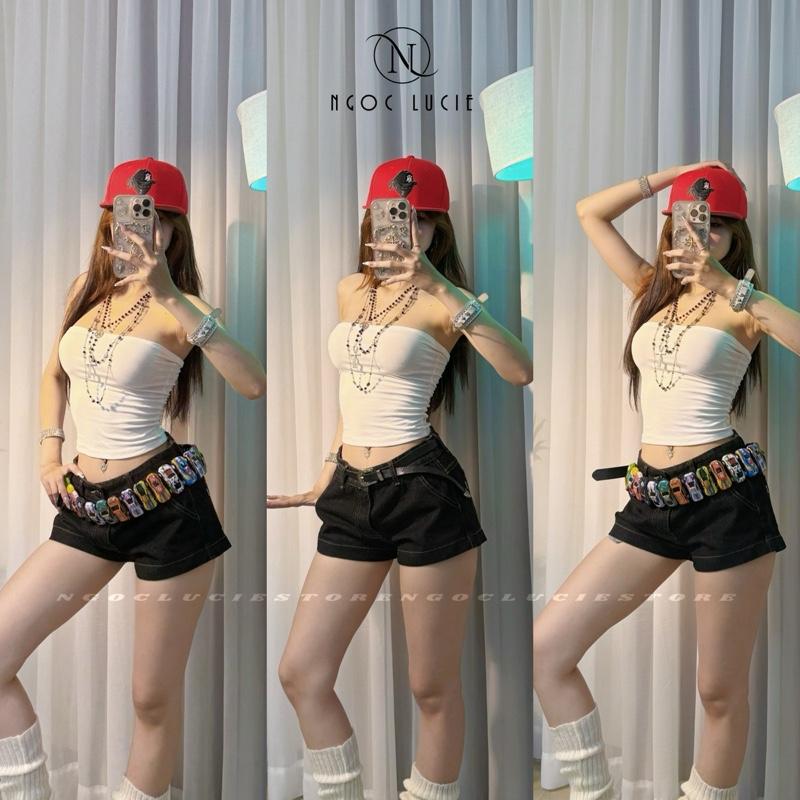 Q47 - Quần Short Jean Cạp Thấp Basic Phong Cách Năng Động, Thoải Mái - Ngọc Lucie