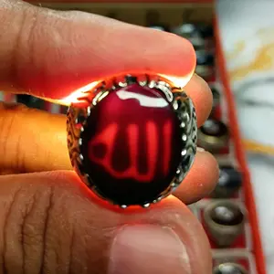 YAMAN WULUNG MOTIF.  Batu  Akik Cincin  Ring Merah  Hitam