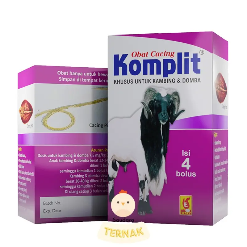 Obat Cacing Komplit Kambing isi 4 Bolus Cacing Gilik Pita Hati Domba Eka Farma 0