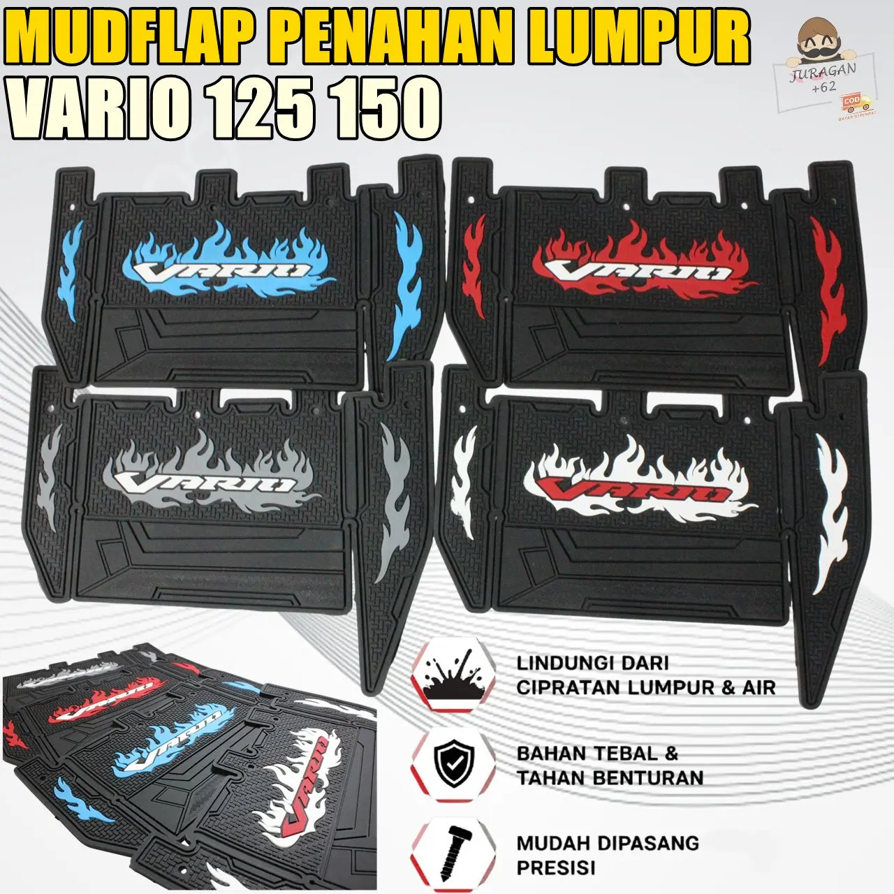 MUDFLAP VARIO 125 150 ABS CBS KZR MUDLAP MUD LAP FLAP PENAHAN LUMPUR MOTOR HONDA V150 V150