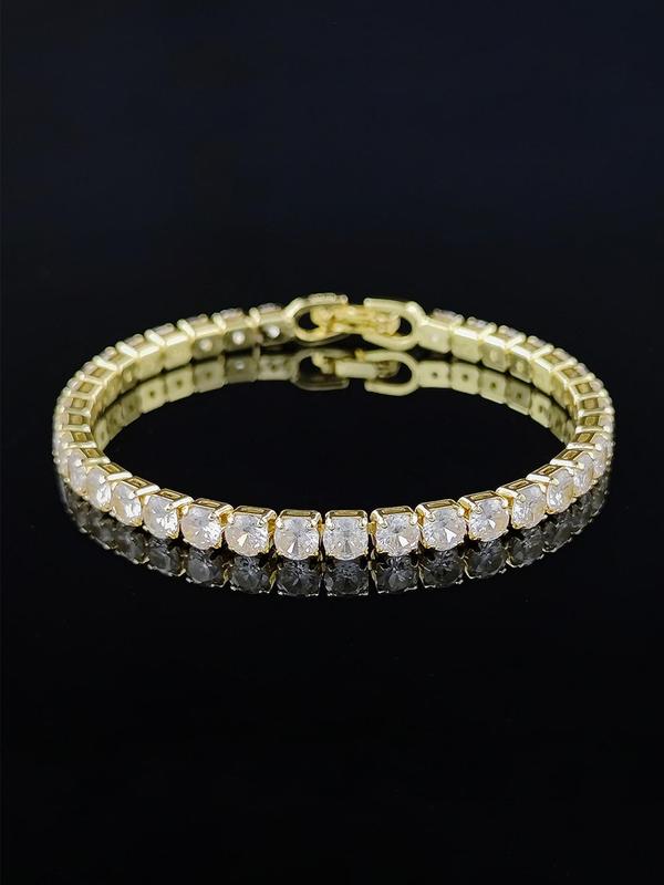 Luxury Rhinestone Decor Matching Bracelet for Women, 2024 New Trendy Fashion Accessories for Wedding Engagement Bridesmaid Costume Dress Prom Daily Wear 6