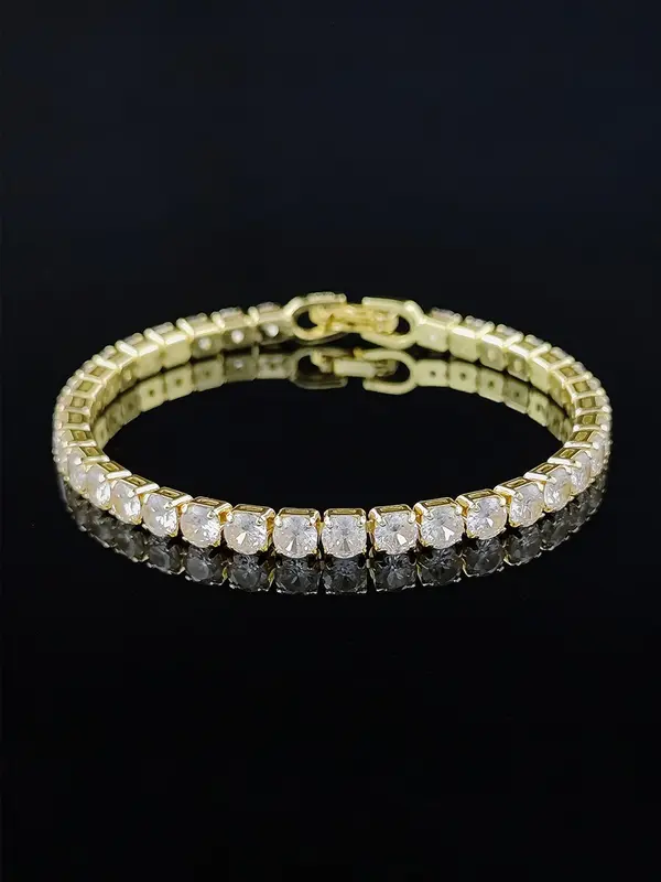 Luxury Rhinestone Decor Matching Bracelet for Women, 2024 New Trendy Fashion Accessories for Wedding Engagement Bridesmaid Costume Dress Prom Daily Wear 6