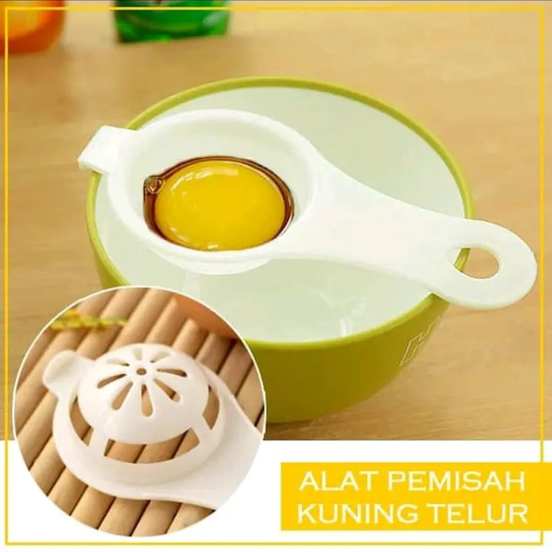 4 Pcs Alat pemisah putih dan kuning telur Alat baking dapur pegangan pendek Buah Plastik Egg Kitchenware alat buat telur tidak ada kuningnya 1