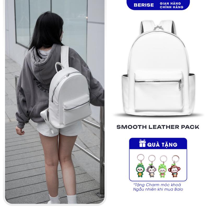 Balo Da trơn Smooth leather Vừa Laptop 14 inch Unisex Nam Nữ ,chống nước sang trọng