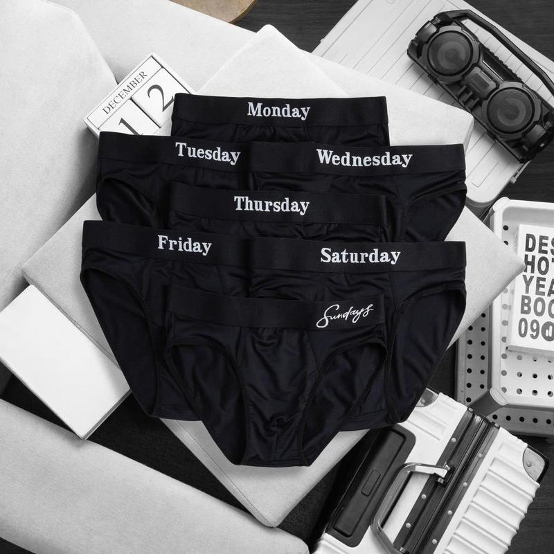  Combo 7 Quần Sịp Chéo Nam Màu Đen Mix 7 Ngày Khác Nhau Quần Xì Tam Giác Thun Lạnh Co Dãn Thoải Mái Cao Cấp Dành Cho Nam sịp nam quần lót nam đồ lót nam 