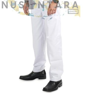 Celana Putih Pria Panjang Bahan DRIL Untuk Kerja Kantor Dokter Paskibra Lembut Nyaman 0