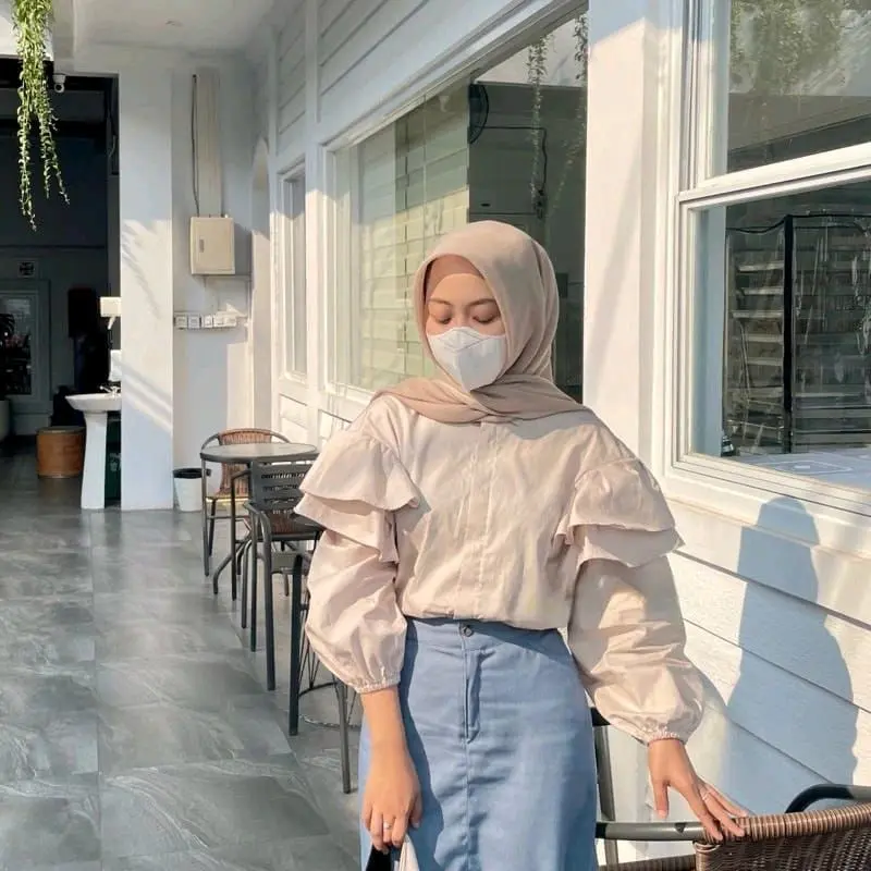 MOLY BLOUSE POLO LINEN KEMEJA WANITA MUSLIMAH TERMURAH BTCSOLO PANJANG JUMBO BESAR PREMIUM 0