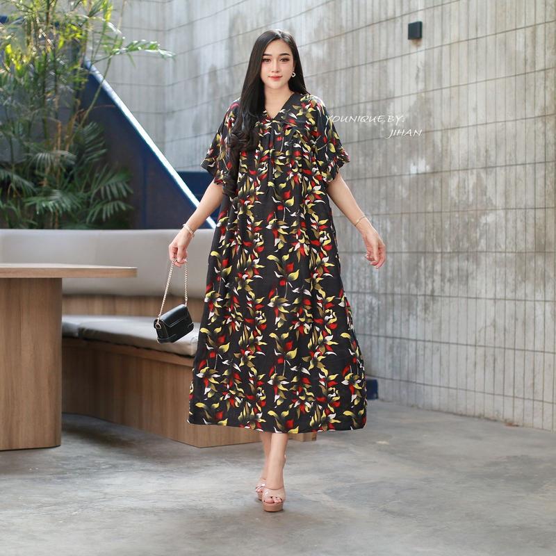 Dress SIFA Kekinian Bumil Ld 120cm Daster Remaja Daster Hits Baju Motif Ruffle Dewasa live Rayon bumil Busui Daster Motif Bunga 3