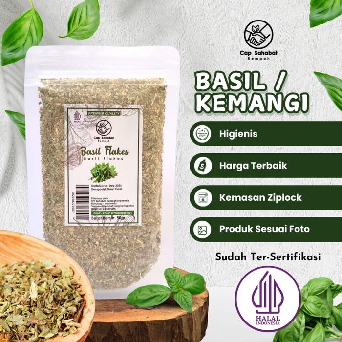 Gambar 50gr Daun Basil Leaves Flakes - 50gr dari Cap Sahabat Rempah Kota Bandung Tokopedia