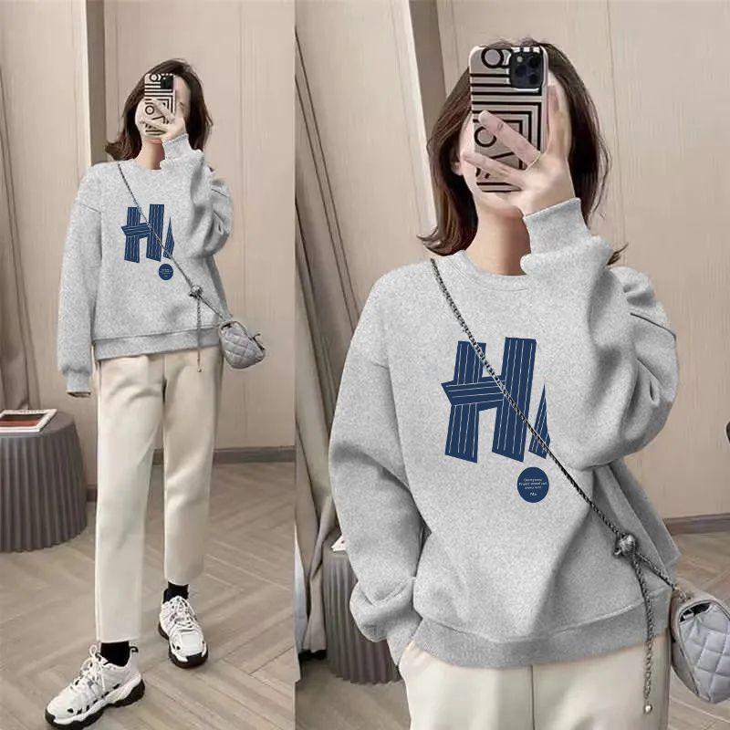 Product Introduction of Áo Cho Nữ, Áo Nỉ Cotton Nguyên Chất Mới Cho Mùa Thu Và Mùa Đông, Nhung Cáo Bạc Dày Dặn, Cổ Tròn Dáng Rộng In Họa Tiết Cao Cấp, Áo Giảm Béo Cho Nữ 20