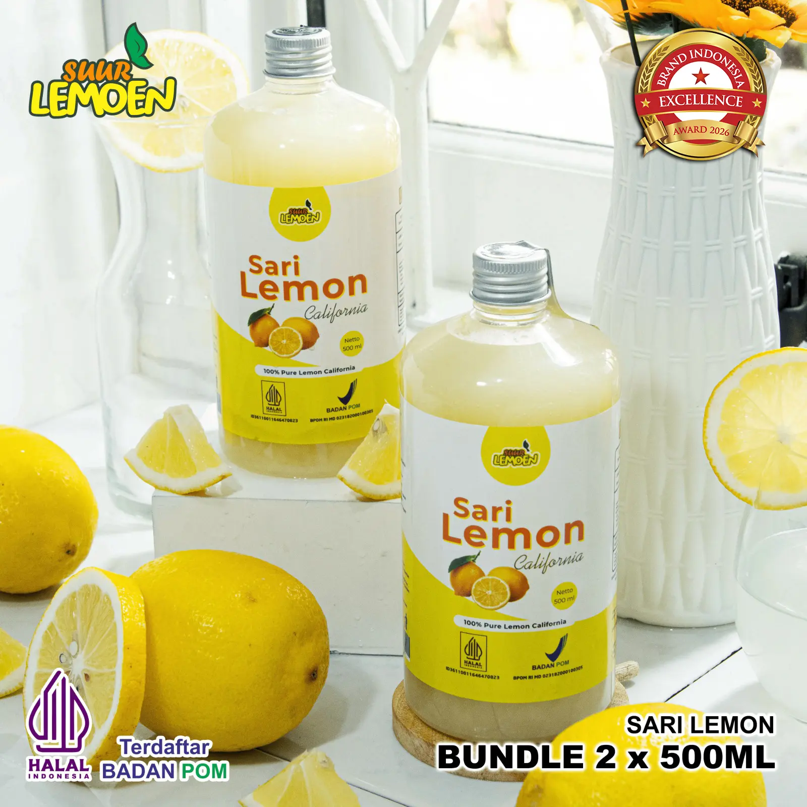 SUUR LEMOEN SARI LEMON - Paket Hemat 1 Liter - HALAL dan BPOM