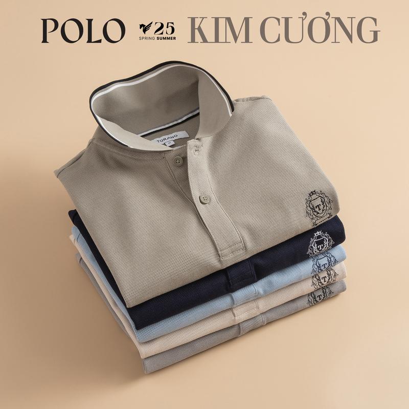 LUXURY ITEM Áo Polo Kim Cương Nam TORANO TP602 – Cổ Bo Viền Tinh Tế Thêu Tay Cao Cấp Cotton Mercerized Mát Form Slimfit
