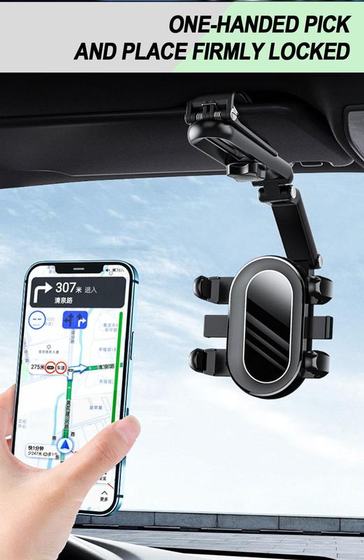 Product Introduction of SEAMETAL Sun Visor Car Phone Holder Multi-Joint Rotation Phone Mount Free Adjustment Smartphone Support Bracket for 4-7 Inch 19
